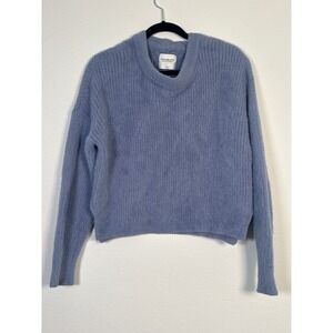 Abercrombie & Fitch Soft A&F Collection Fuzzy Ribbed Sweater Blue Small